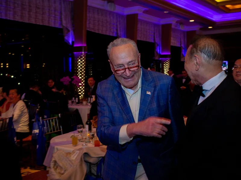 Senator Chuck Schumer greeting guests at the Celebrating Life 2024 Gala.
