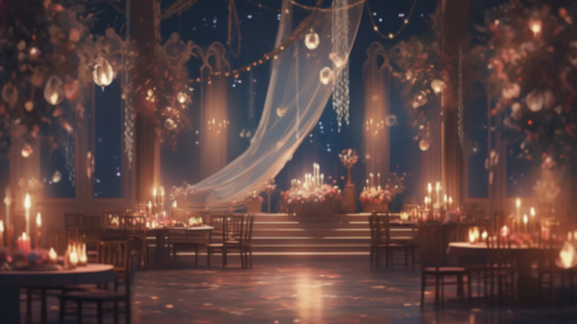 A candlelit ballroom set for the Celebrating Life 2024 Gala.