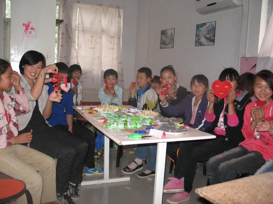 The children's own work on display, Henan children's center.