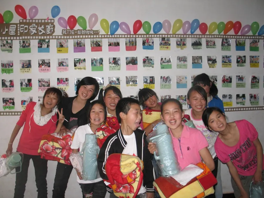 Prizes laid out for the day's activities, Henan children's center.
