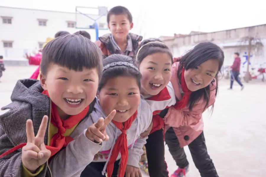 Wanggouqiao, Henan, outside the school.