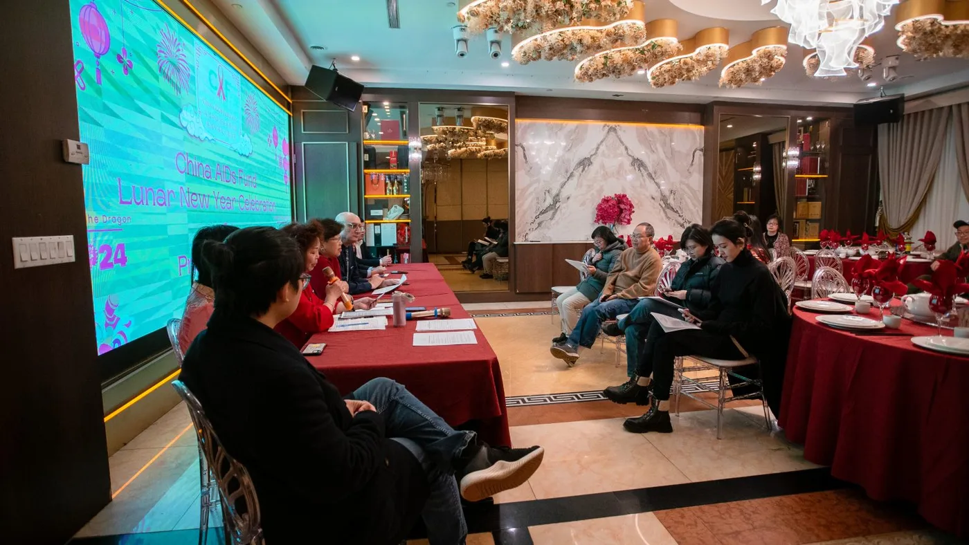 The journalists and panelists together at the Lunar New Year Celebration.